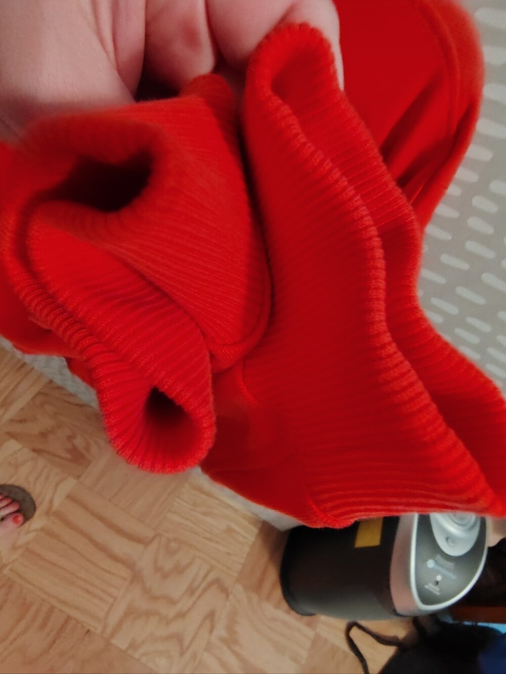 Helmut Lang Red Crewneck Sweatshirt with White Graphic Sz M - Picture 6 of 7
